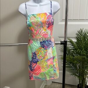 Lilly Pulitzer Vibrant Multicolor Spaghetti Strap Dress. New with tags
